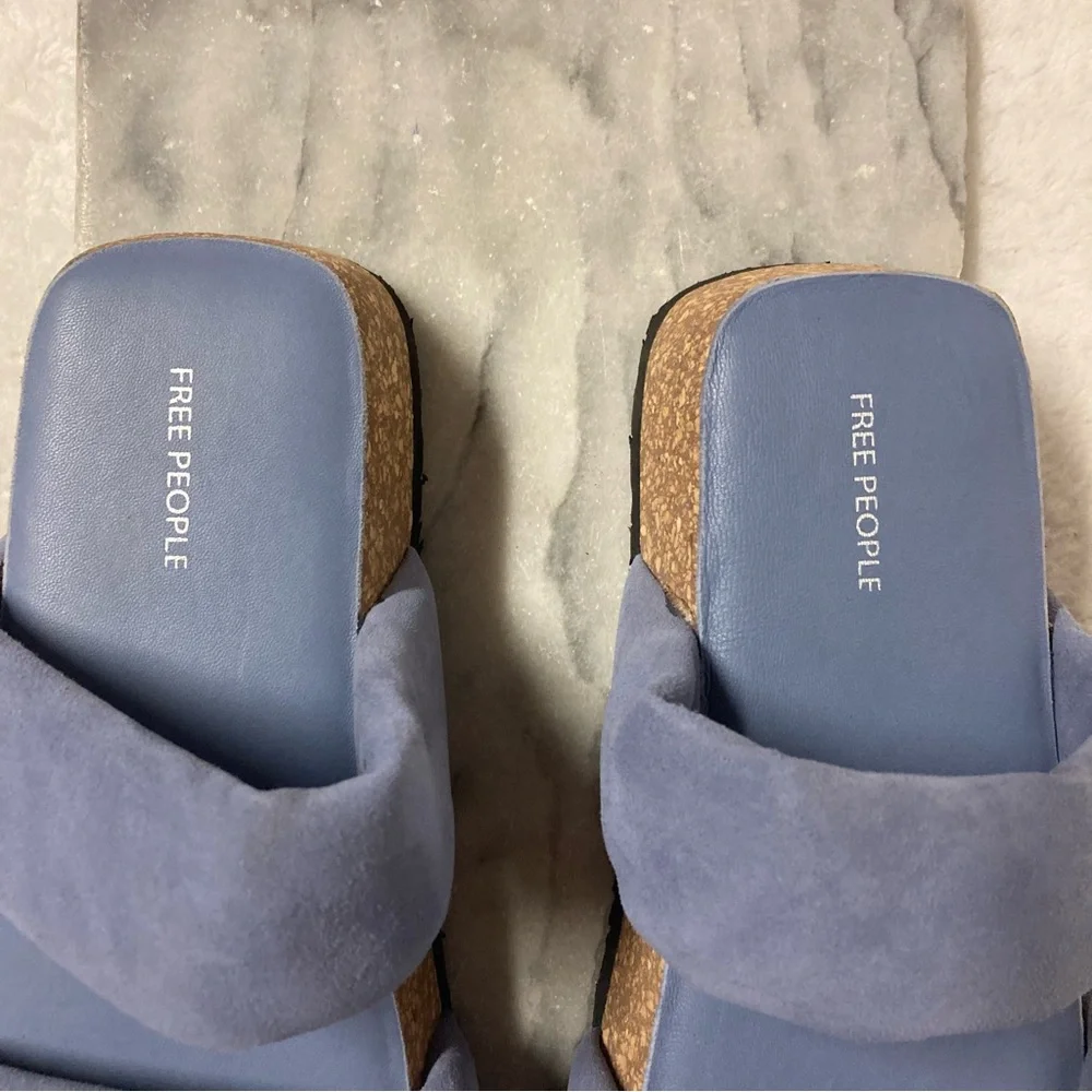 Free People Fairmont Platform Sandals Size 9 Blue New - Picture 9 of 11